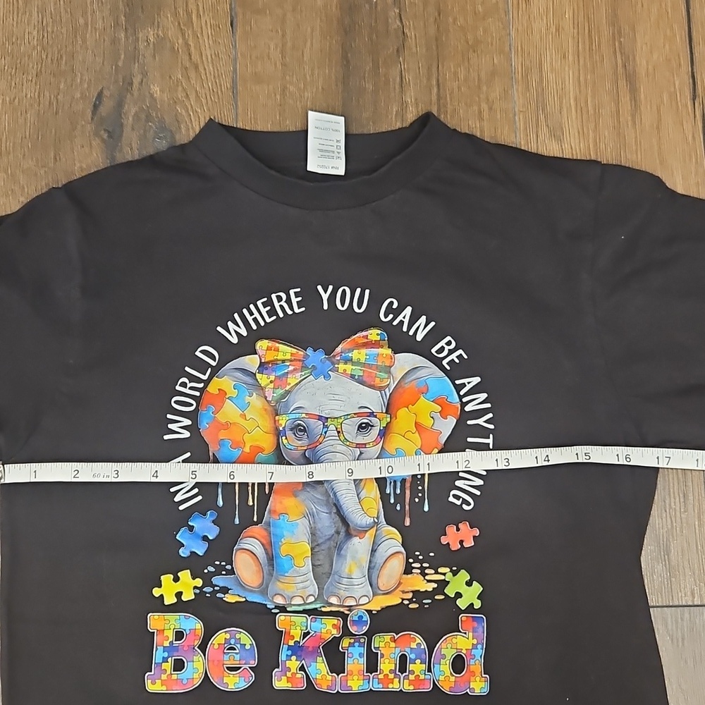 Autism Elephant 'Be Kind' Graphic T-Shirt - Unisex Size S - Picture 5 of 5